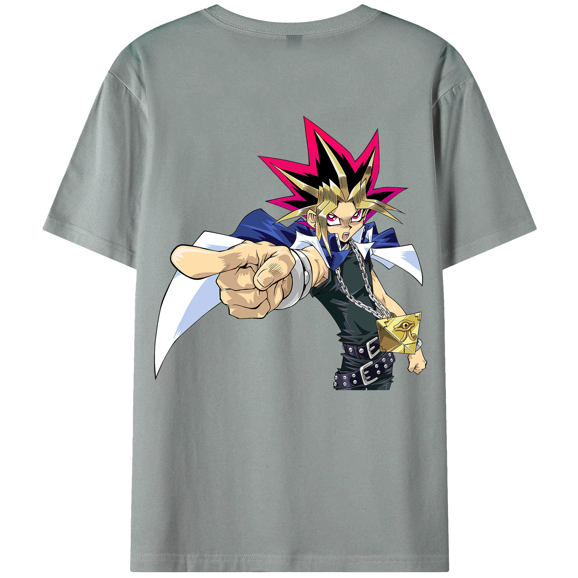 （画像用） 遊☆戯☆王 Yu-Gi-Oh! 綿100％ メンズ半袖Tシャツ（バックプリント） 通気性